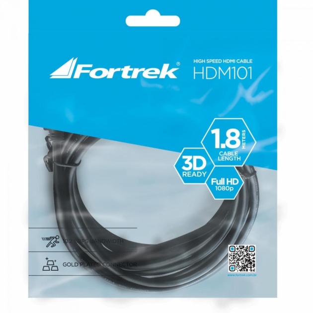 Cabo HDMI 1.4 3D HDM-101/1.8M Preto FORTREK