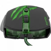 Mouse Gamer USB 3200DPI RAPTOR OM-801 Preto/Verde FORTREK