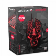 Mouse Gamer USB 3200DPI SPIDER 2 OM-705 Preto/Vermelho FORTREK