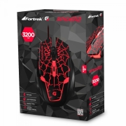 Mouse Gamer USB 3200DPI SPIDER 2 OM-705 Preto/Vermelho FORTREK