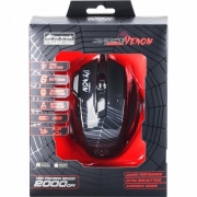 Mouse Gamer SPIDER VENOM OM-704 Preto/Vermelho FORTREK