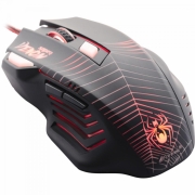 Mouse Gamer SPIDER VENOM OM-704 Preto/Vermelho FORTREK