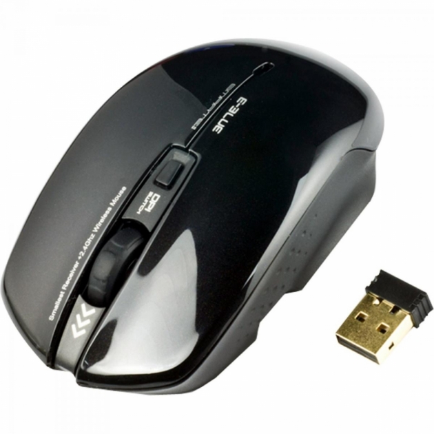 Mouse Wireless USB 1800 DPI SMARTE II Preto E-BLUE