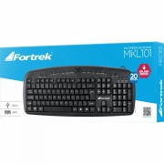 Teclado Multimídia USB MKL-101 Preto FORTREK