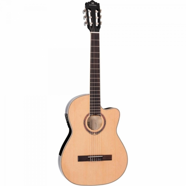 Violão Elétrico Nylon Clássico Cutaway Flat VM225F Natural MICHAEL